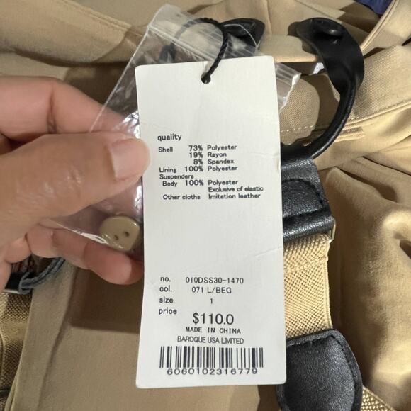 Moussy Women's High Waisted Kaki Suspender Cropped Pants Size 1 - Small - Picture 5 of 10